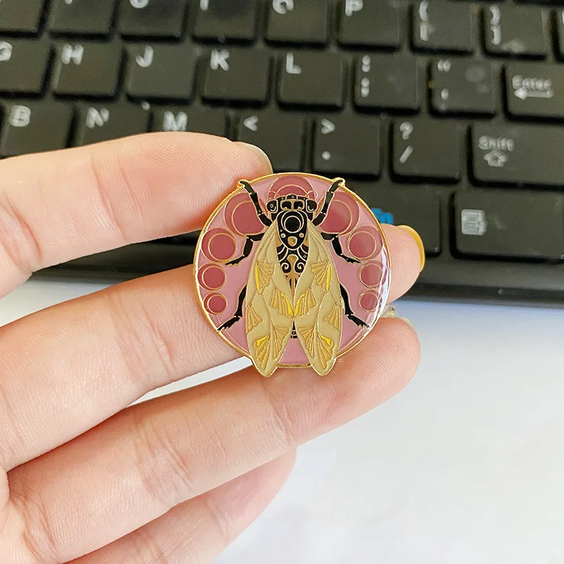 В стиле модерн Цикада насекомое эмали штырь sweetmaplehoney брошь в виде бабочки значок