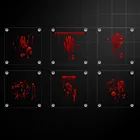 Набор из 6 подставок для брызг крови, прозрачные акриловые квадратные подставки с брызгами крови, товары для рукоделия, сувениры для Хэллоуина