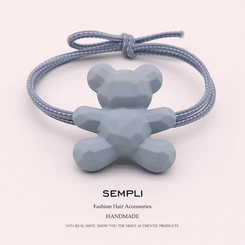 

High Quality Popular Solid Elastic Hair Bands Bear Crown Bow-Knot girls hair clips for kids diadema flores hair bows for girls