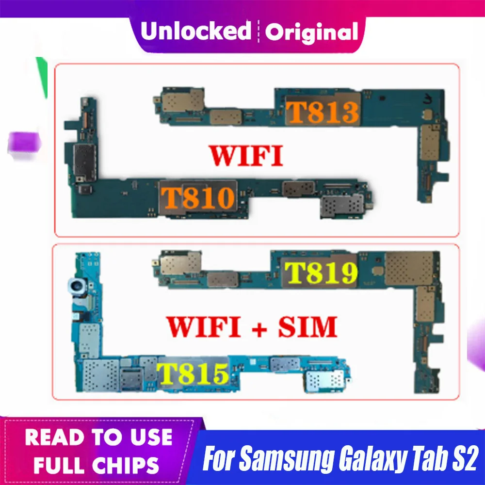 Для Samsung Galaxy Tab S2 SM T815 T810 T813 T819 материнская плата заменена чистая Поддержка Wi Fi/SIM ОС