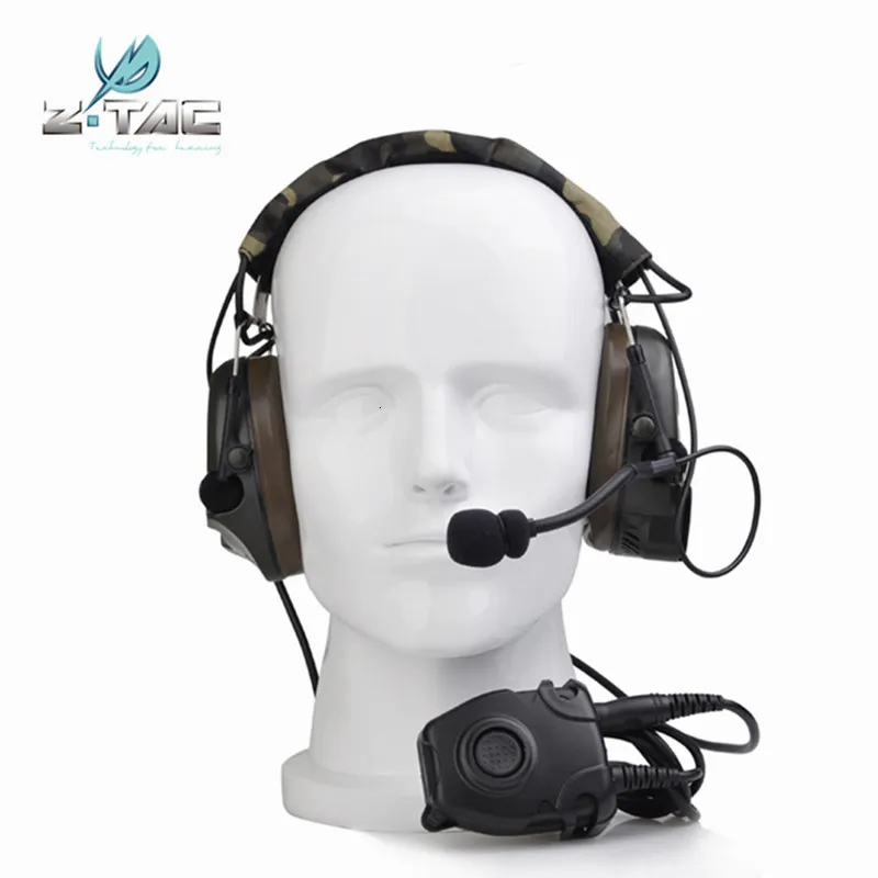

z-tac Comtac-I/C1 pickup noise reduction tactical headset with Z112 PTT Detachable camouflage headband headset z054