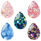 JWEIJIAO натуральная Друза ручной работы в форме капли разрыва 18x25 мм стеклянный кабошон с плоским основанием Изготовление ювелирных изделий для женщин ожерелье подвеска DR45