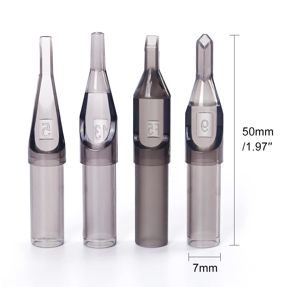 50 шт. круглые плоские серые стерилизованные иглы для тату машинки|Типсы