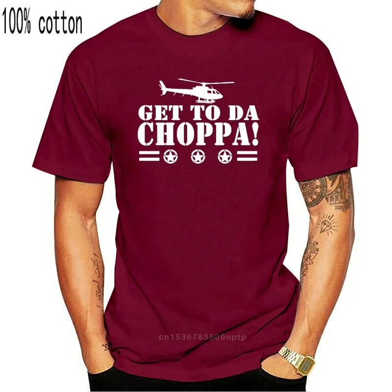 

New 2021 Fashion Novelty Cool Tops Men Short Sleeve Tshirt Get To Da Choppa T Shirt Funny Predator Arnie Army Style T-Shirts