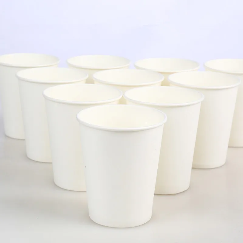 

100pcs/Pack 250ml Pure White Paper Cups Disposable Coffee Tea Milk Cup Drinking Accessories Party Supplies Accept Customize