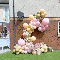 100pcs globos wedding party decoration baby shower decorations shell pink marca pink gold white sand balloon garland arch kit