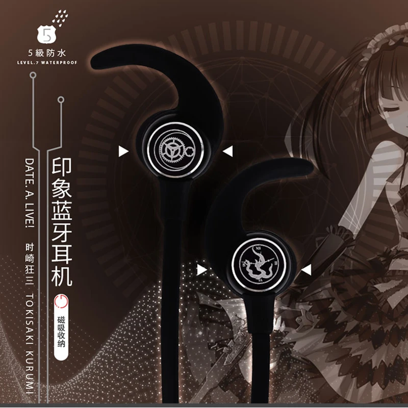 

DATE A LIVE Yoshino Tokisaki Kurumi Sport Bluetooth wireless headset waterproof Animation peripherals Cosplay