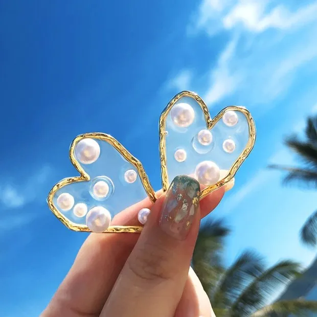 Женские серьги гвоздики Flatfoosie Модные прозрачные в форме сердца и звезды