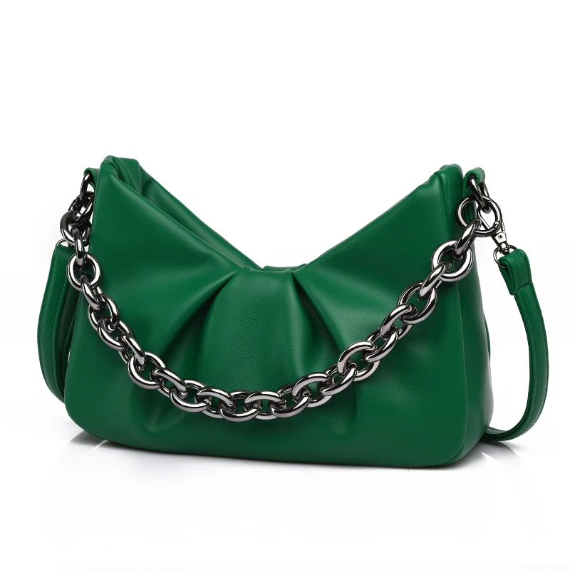 

Crescent Moon Women Shoulder Bag 2021 Metal Chain Branded Designer Female Handbag Small Stylish High Quality Crossbody Bags