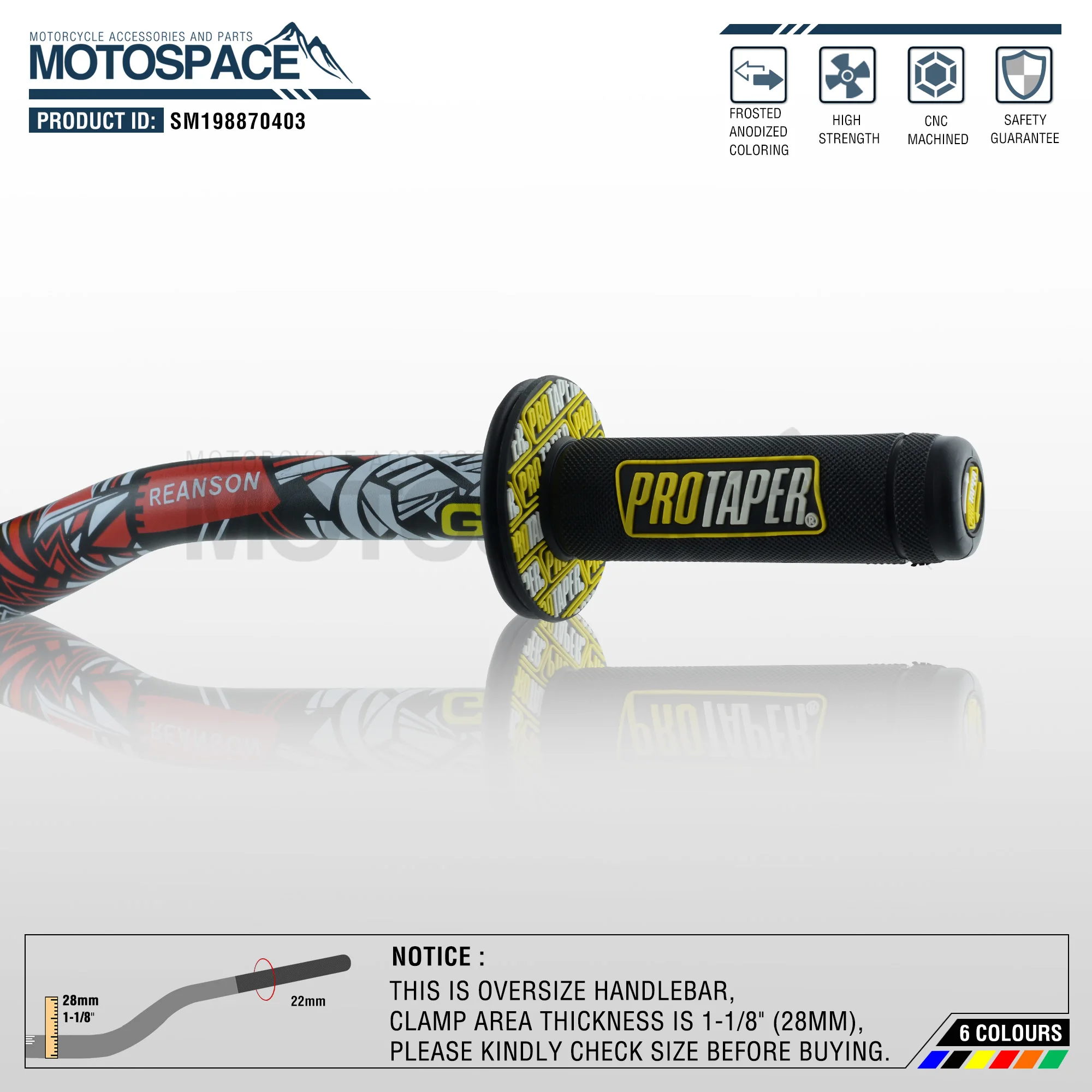 

Handlebar For Pro Taper Pack Bar 1-1/8" Phantasy Handle bar Pads Grips Pit Pro Racing Dirt Pit Bike Motorcycle With CNC Adapter