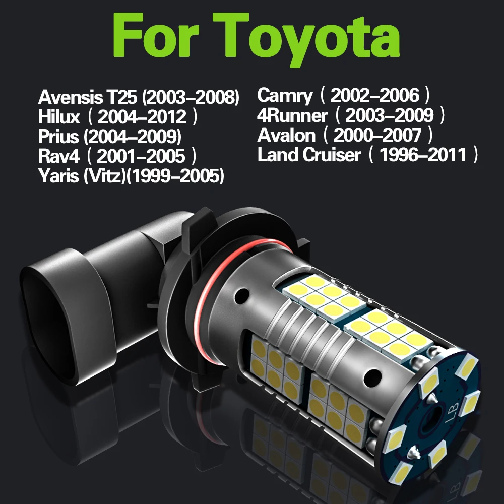 2 шт. светодиодные противотуманные фары Canbus 9006 HB4 для Toyota Avensis T25 Land Cruiser Avalon 4runner Camry