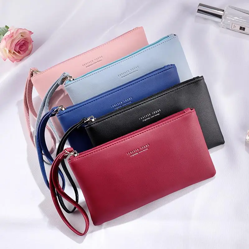 Wristband Wallets Luxury Brand Leather Women Long Zipper Coin Purses Clutch Wallet Female Money Card Holder Ladies Handbag