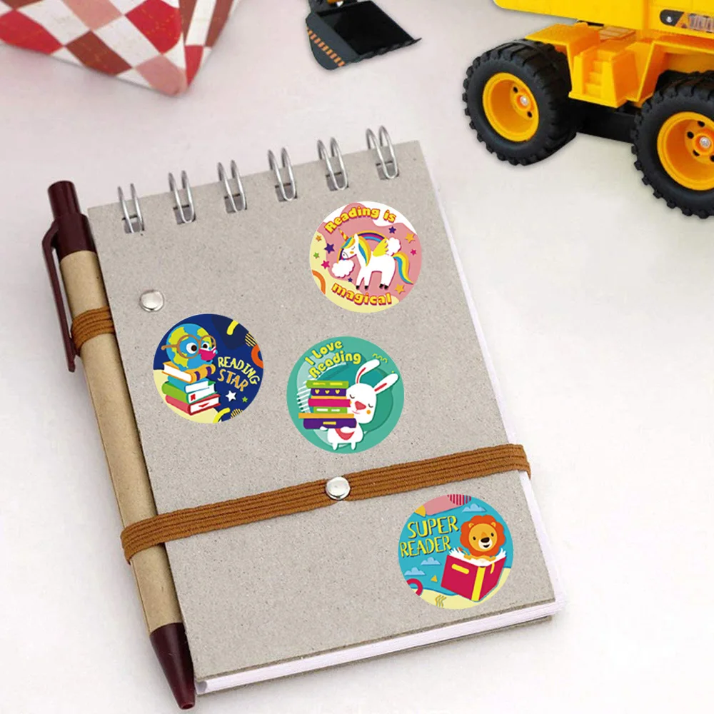 Nuevo 500 uds/rollo etiqueta engomada del Animal dise&ntilde;o de unicornio chicas aliento de sellado etiqueta recompensa Calcoman&iacute;a para ni&ntilde;os de juguete para los ni&ntilde;os regalos-2