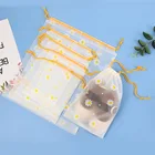 Дорожная сумка на шнурке для хранения, 50 шт.лот, сумка для сортировки одежды, сортировки мелочей, сумка для классификации, водонепроницаемые пластиковые мешочки для цветов, упаковка
