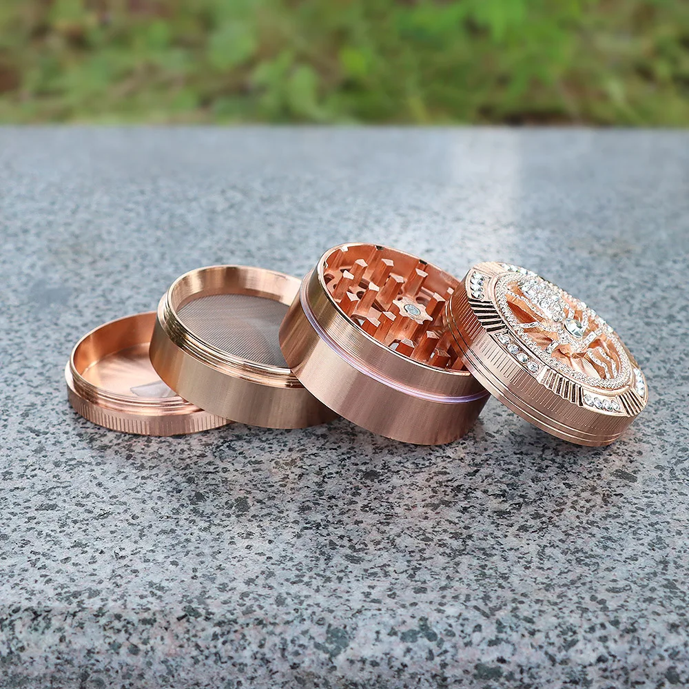 HORNET Точильщик для табака Алмазный Паук Стиль 50 мм 4 шт. с пыльца Ловца прочный