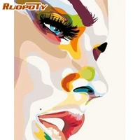 ruopoty 60x75cm abstract color woman painting by numbers for adults diy framed on canvas home decoration wall art crafts