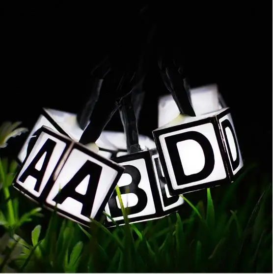 Светящаяся гирлянда с солнечной батареей 20 Светодиодный линейный английский