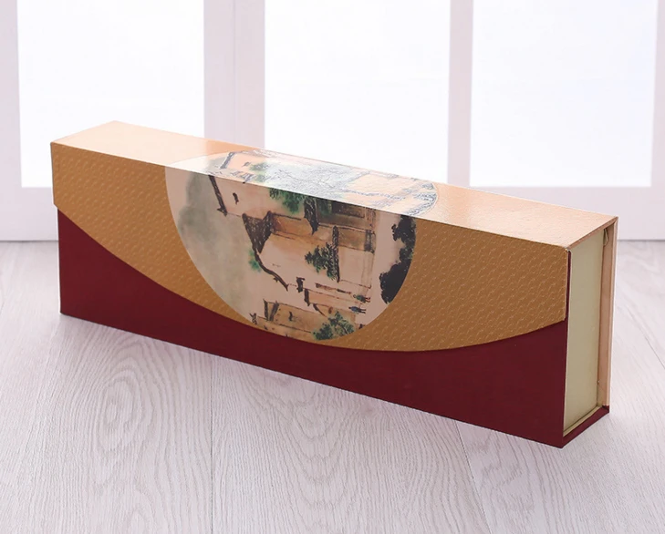 Черная картонная подарочная коробка с логотипом на заказ ручкой белая упаковка и