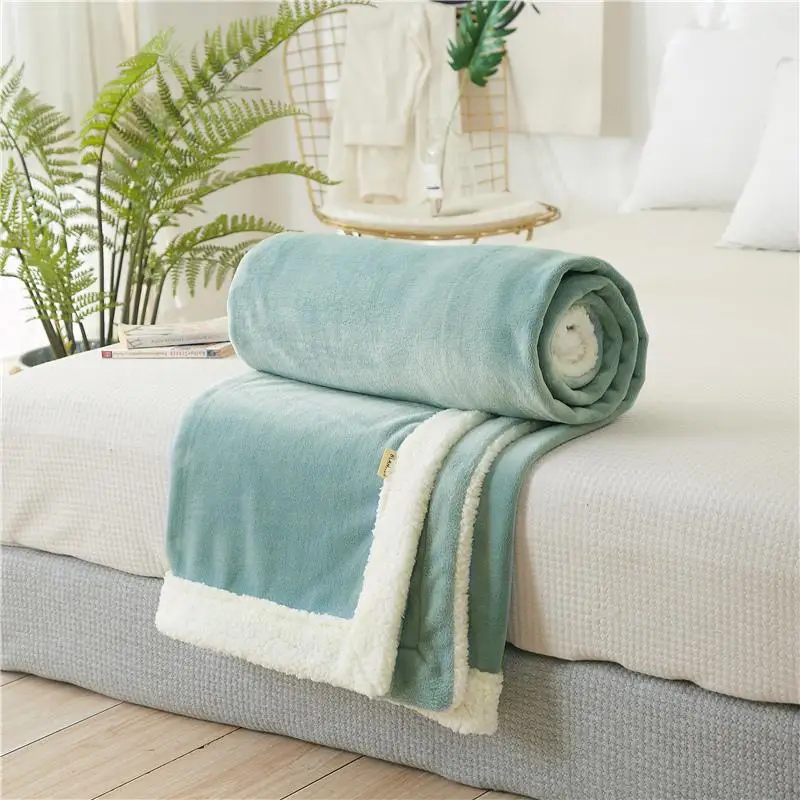 

Green blankets Pure color quilts twin full queen king blankets soft Throw Flannel blankets on Bed/car/sofa rugs solid blankets