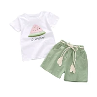 new summer baby clothes suit girls cute cotton t shirt shorts 2pcsset infant casual outfits children sportswear kids tracksuits