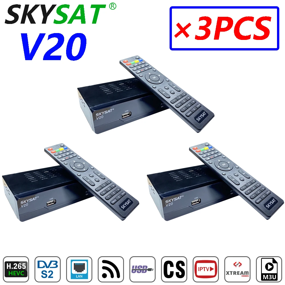 [3 шт.] спутниковый ресивер SKYSAT V20 поддерживает CS Newcamd WiFi DVB S2 Receptor PK GTMEDIA|Спутниковое