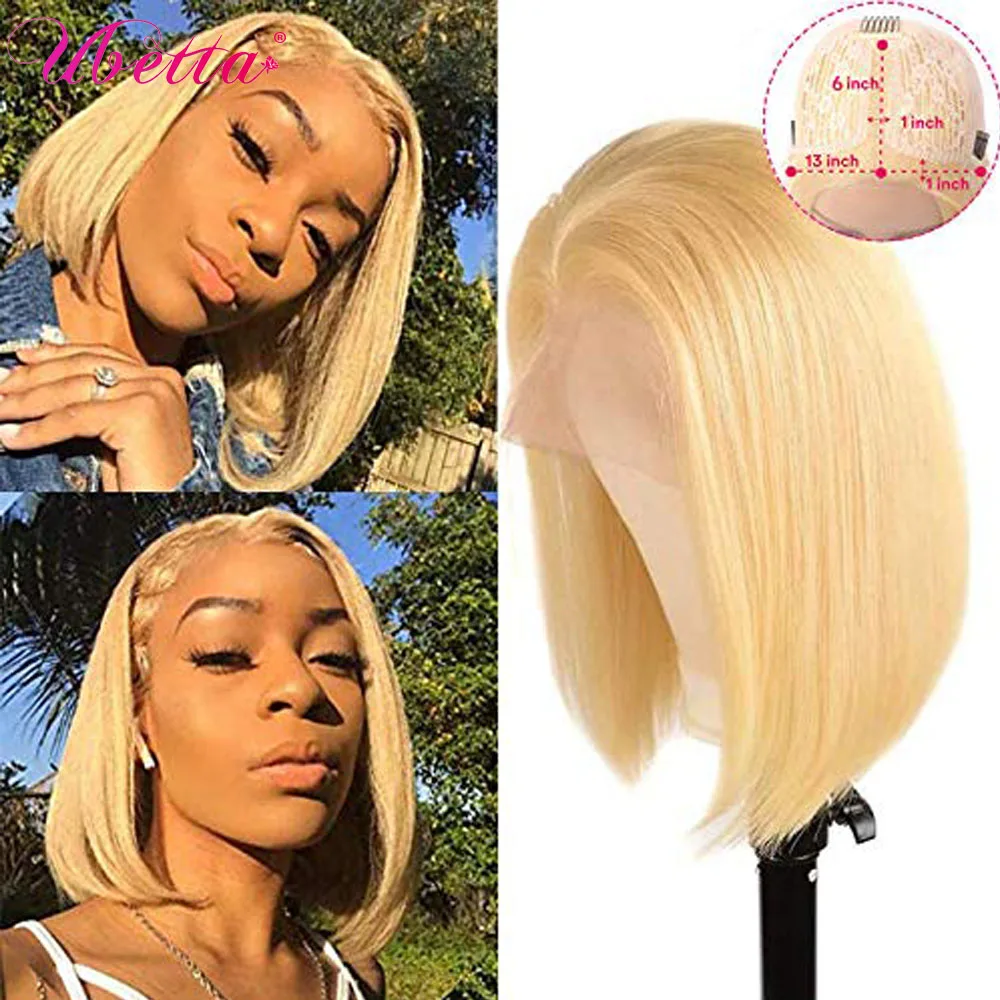 

613 Bob Wig T Part Lace Front Human Hair Wig Blonde Short Bob Lace Front Wig Brazilian 13x1x4 Pre Plucked Wigs For Black Women