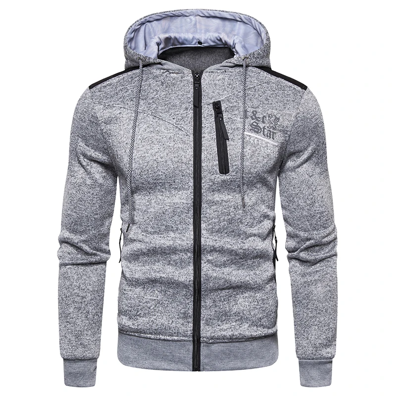Весна Осень 2020 мужская толстовка с модным принтом Мужская на молнии брендовая