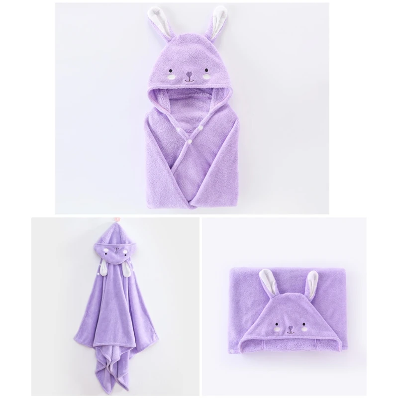 

Baby Cartoon Cute Animal Hooded Bath Towel Ultra Soft Super Absorbent Bathrobe Cloth Robe
