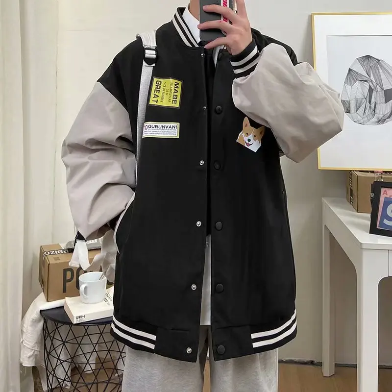 

Hip Hop Jacket Men Baseball Coats Bomber Patchwork Leather Sleeve Coat Autumn Harajuku Bomber Men Jacket Free Shipping Jaquetas