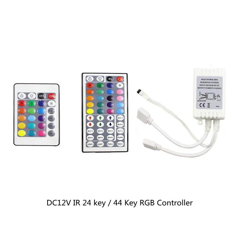 

DC12V RGB LED Controller 24 key / 44 Key Dual Output Port Connectors IR Remote Controller for 5050 3528/2835 RGB led strip light
