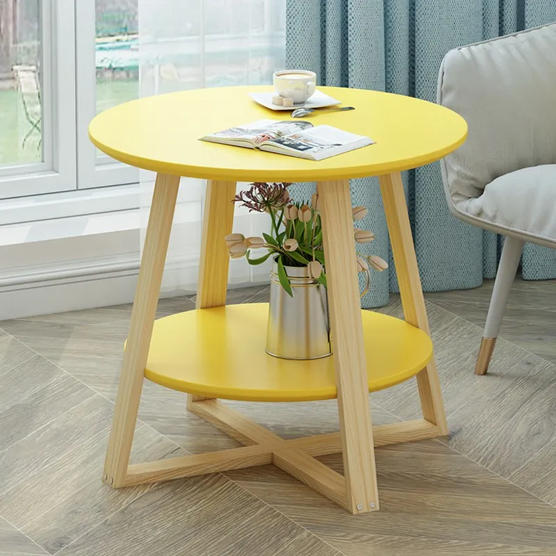 

Простой журнальный столик из массива дерева в скандинавском стиле, журнальный столик для гостиной, маленький круглый столик для маленькой ...