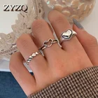 Новинка, классическое металлическое простое кольцо ZYZQ для любви ins для женщин, креативное регулируемое Открытое кольцо в стиле ретро, модная индивидуальная бижутерия 2021