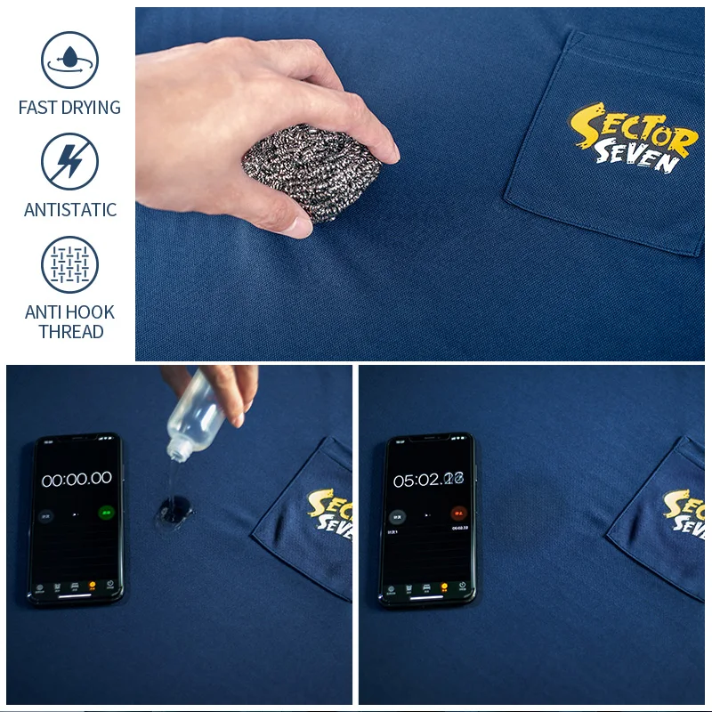 Однотонные футболки с круглым вырезом Мужская футболка Антистатическая