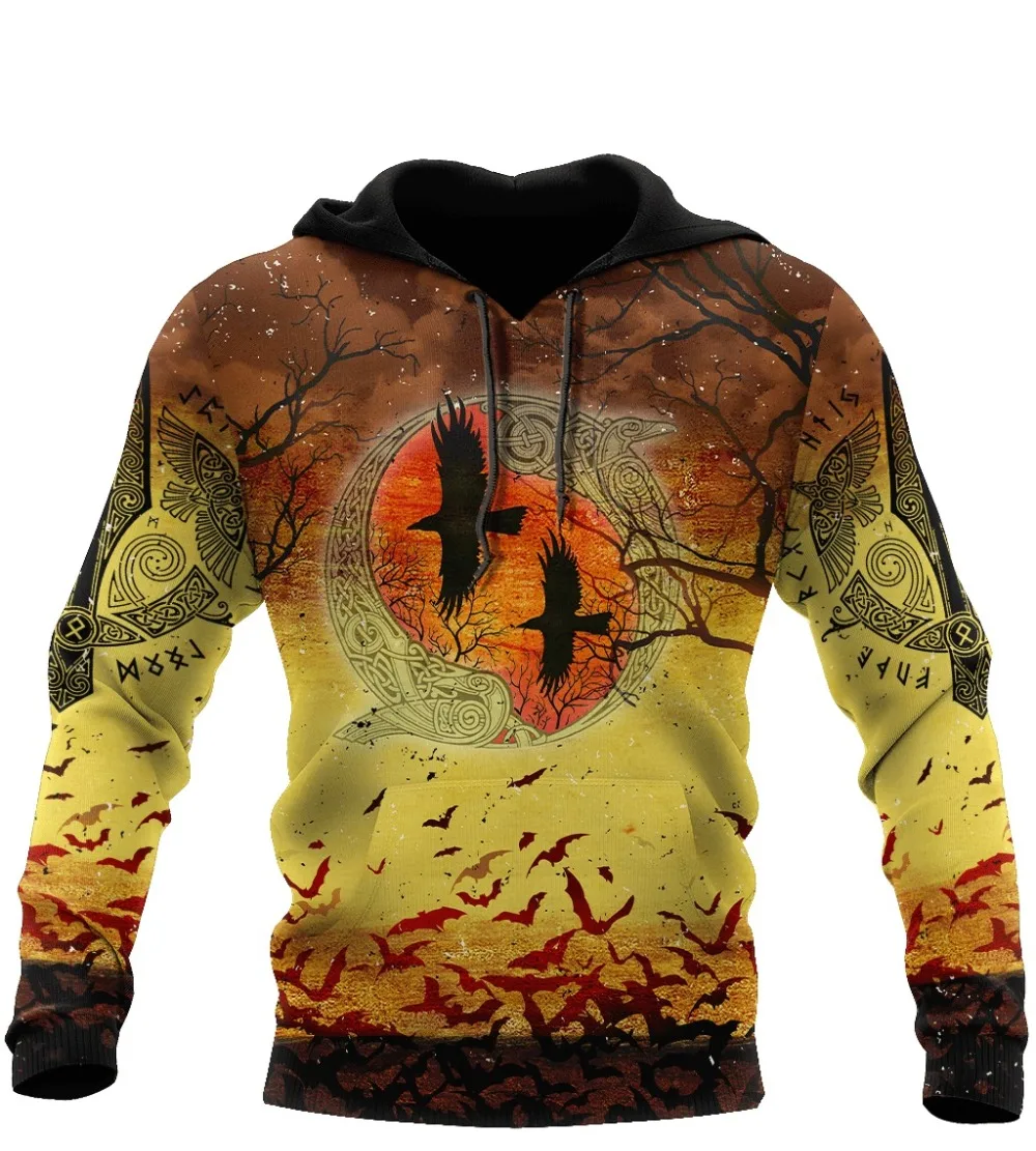 

CLOOCL 2022 Viking Halloween-Raven of Odin 3D Printed Fashion Hoodies Men Sweatshirt Unisex Zip Pullover Casual Jacket Tracksuit