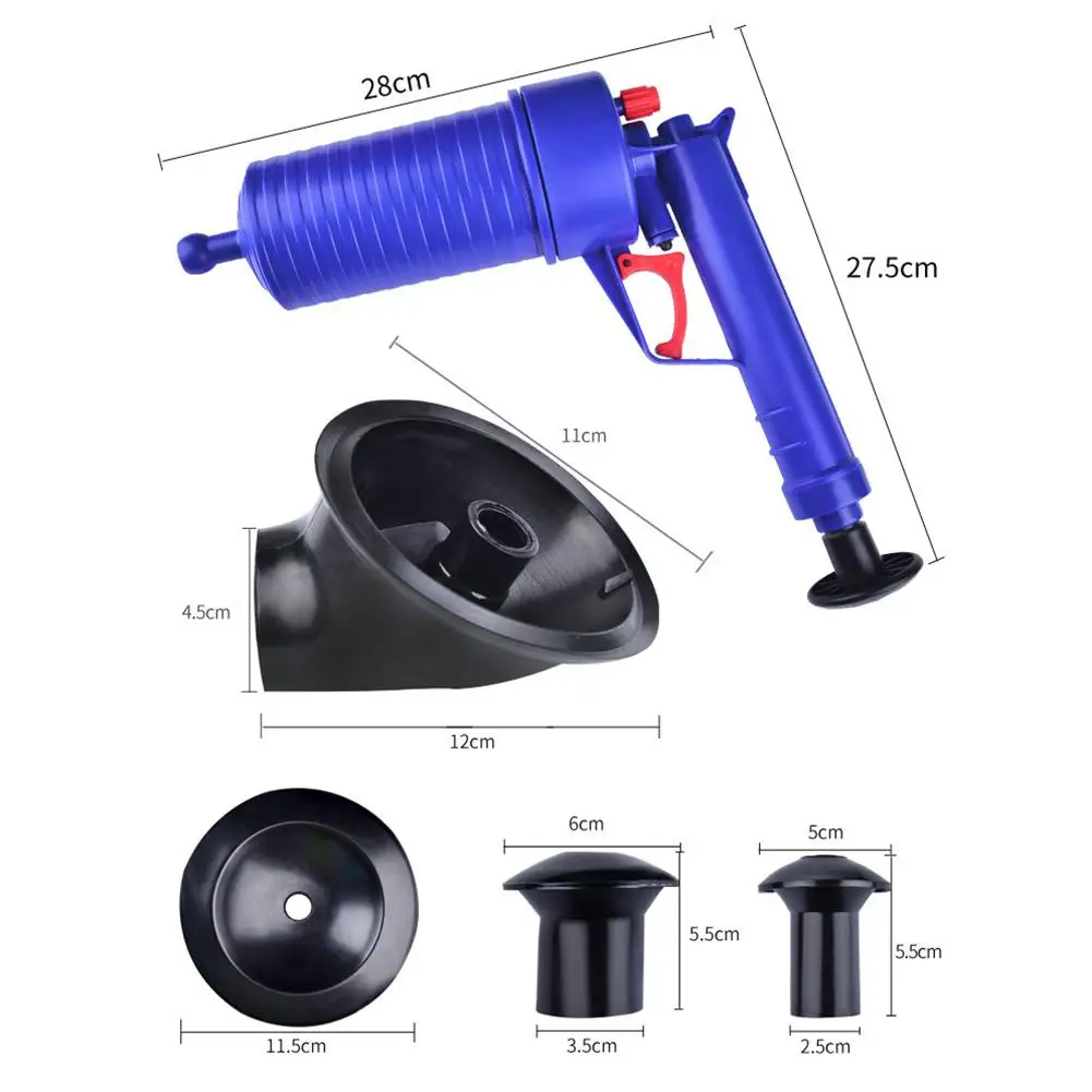 

Air Pump Pressure Pipe Plunger Toilet Drain Sewer Blockage Sinks Basin Pipeline Clogged Bathroom Kitchen Cleaning Tools
