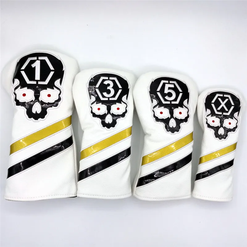 [2 цвета] головные уборы с черепом для гольфа гибридные Чехлы водителей гольф лес