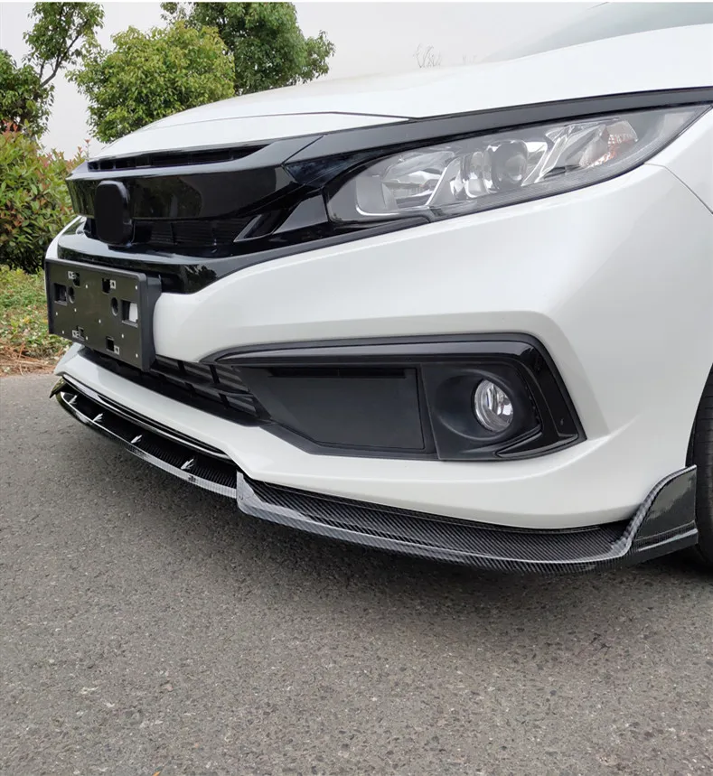 Диффузор для переднего бампера Honda Civic 2019-2020 черный спойлер | Автомобили и