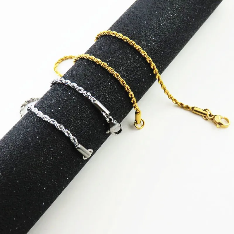 Женский браслет-цепочка из нержавеющей стали 2 мм