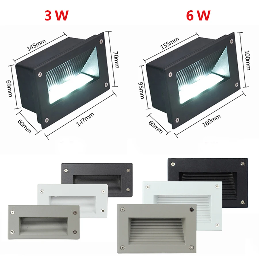 

IP65 Waterproof LED Step Light 3/5W Outdoor Recessed Buried Lamp Porch Pathway Lobby Villa Hotel Park Stair Light