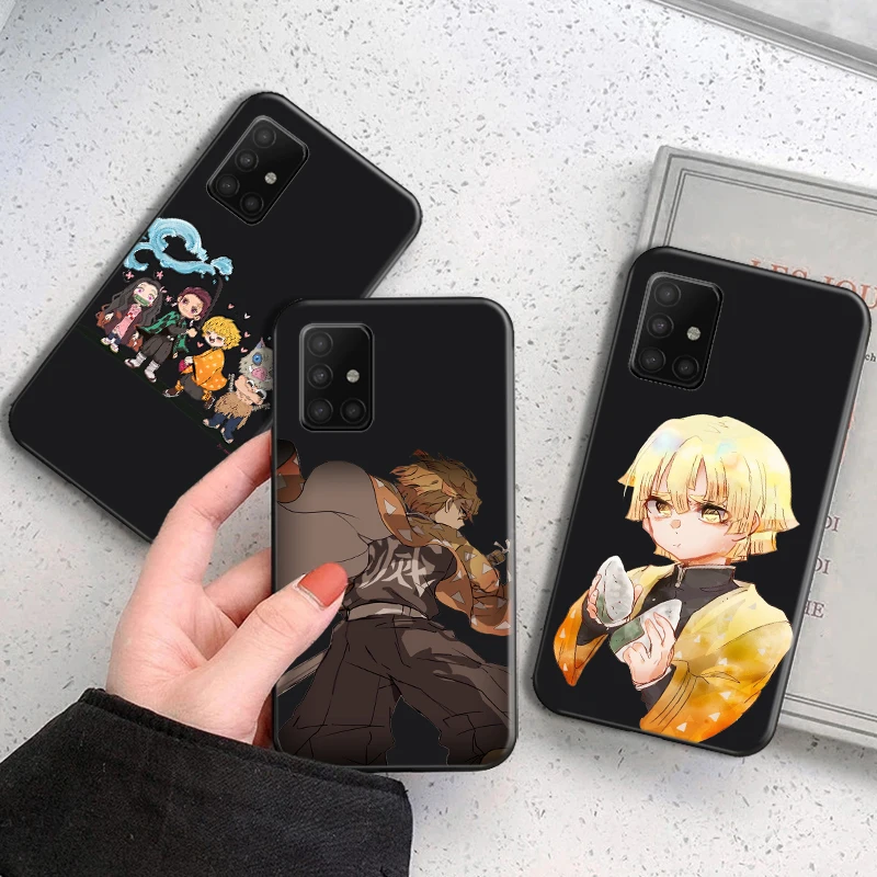 

Hot Anime Demon Slayer Phone Case For Samsung Galaxy A51 4G Kamado Tanjirou Kamado Nezuko Rengoku Coque Back Cover Soft TPU