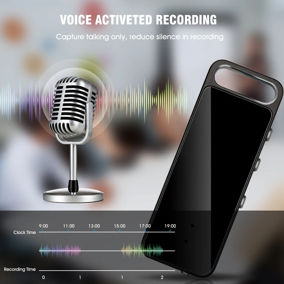 Ультратонкий металлический чехол с мини-USB-ручкой голосовой активацией 8 ГБ 16