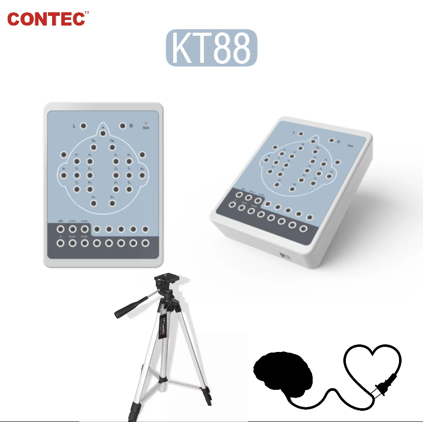 Contec CE Digital Brain Electric Activity Mapping EEG Record KT88 Automatic Analysis ECG Measurement Spo2 Sync Collection | Красота и
