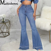 2021 autumn denim pants women new retro solid sexy hole jeans ripped pencil flare trousers street skinny high waist ladies pants