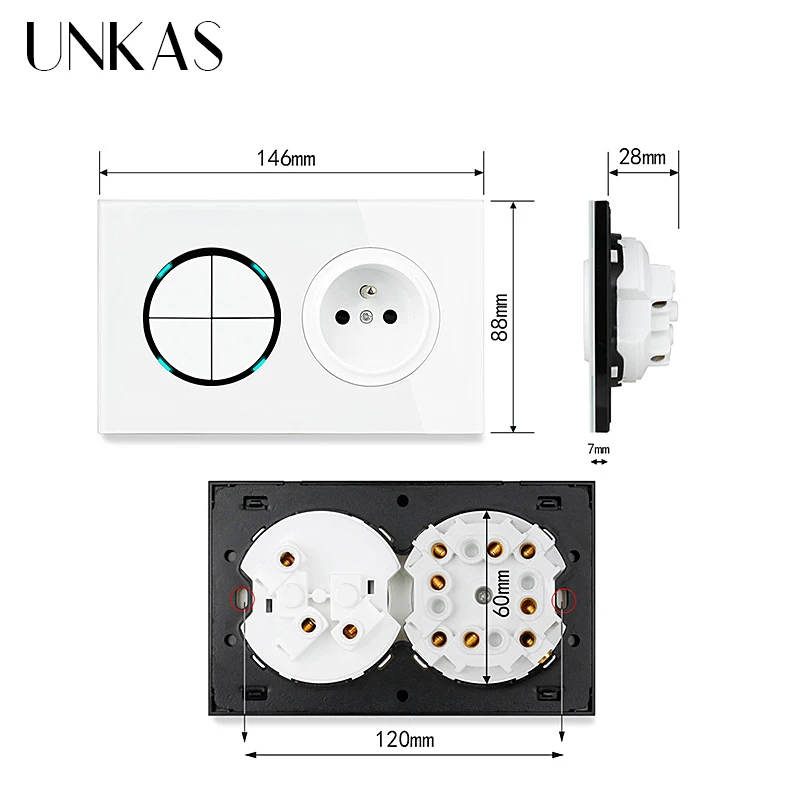 Настенный светильник ель света UNKAS 4 клавиши 1 канал/2 канала + французская