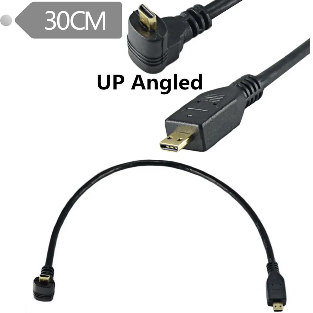 Микро HDMI вверх/вниз изгиб микро к кабель для цифровых камер и мобильных телефонов