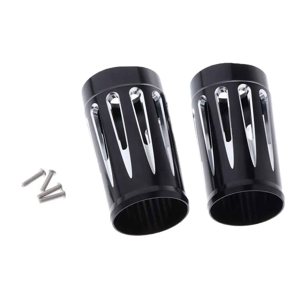 

Motorcycle CNC Edge Cut Front Fork Boot Slider Covers 163x90x95mm for Harley FLT 1986-2014