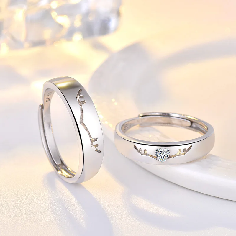 YADA подарки кристалл лося рога кольца для мужчин и женщин полые влюбленные пары