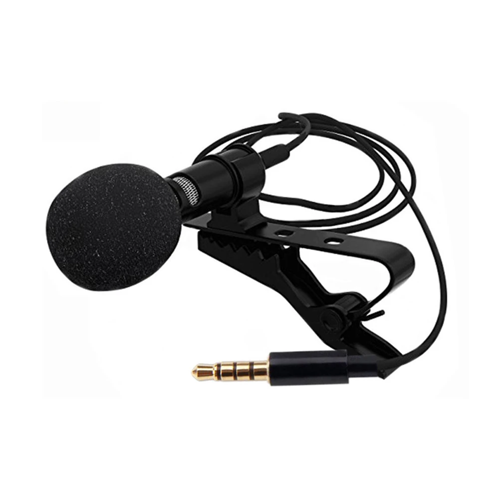 

1.45m Mini Portable Microphone Condenser Clip-on Lapel Lavalier Mic Wired Mikrofo/Microfon for Phone for Laptop