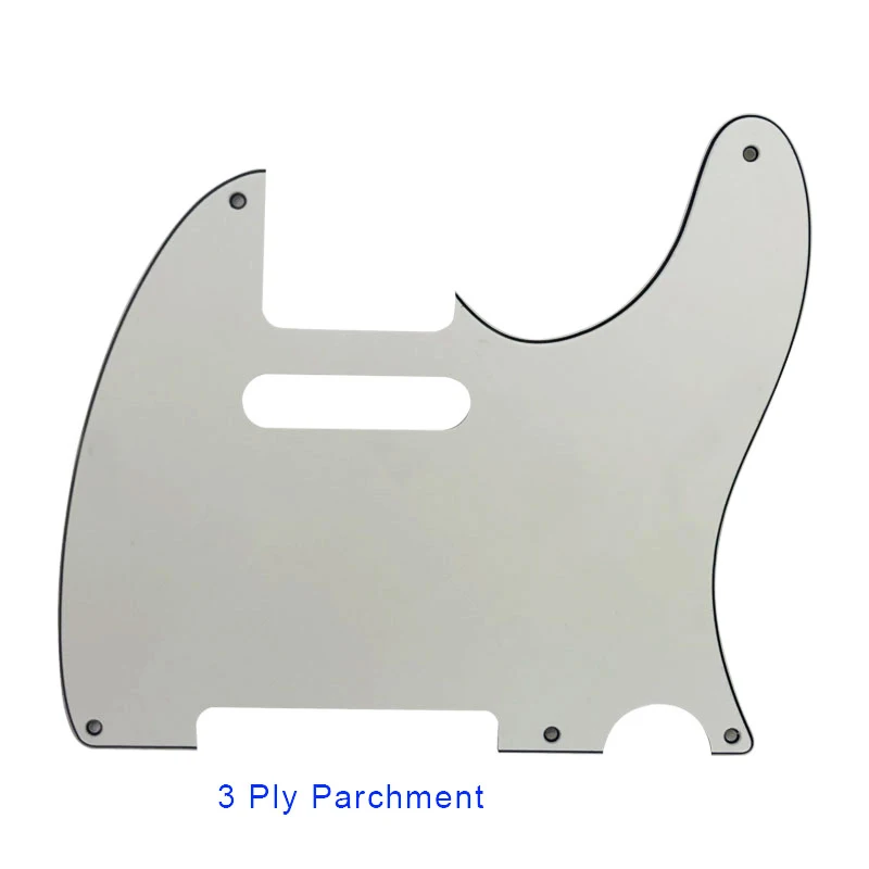 3 ply parchment Pleroo гитары Запчасти разные цвета на выбор 5 винтовых отверстий накладку для нас Стандартный 52 год Tele гитара Telecaster защитная пластина - Цвет: 3 ply parchment