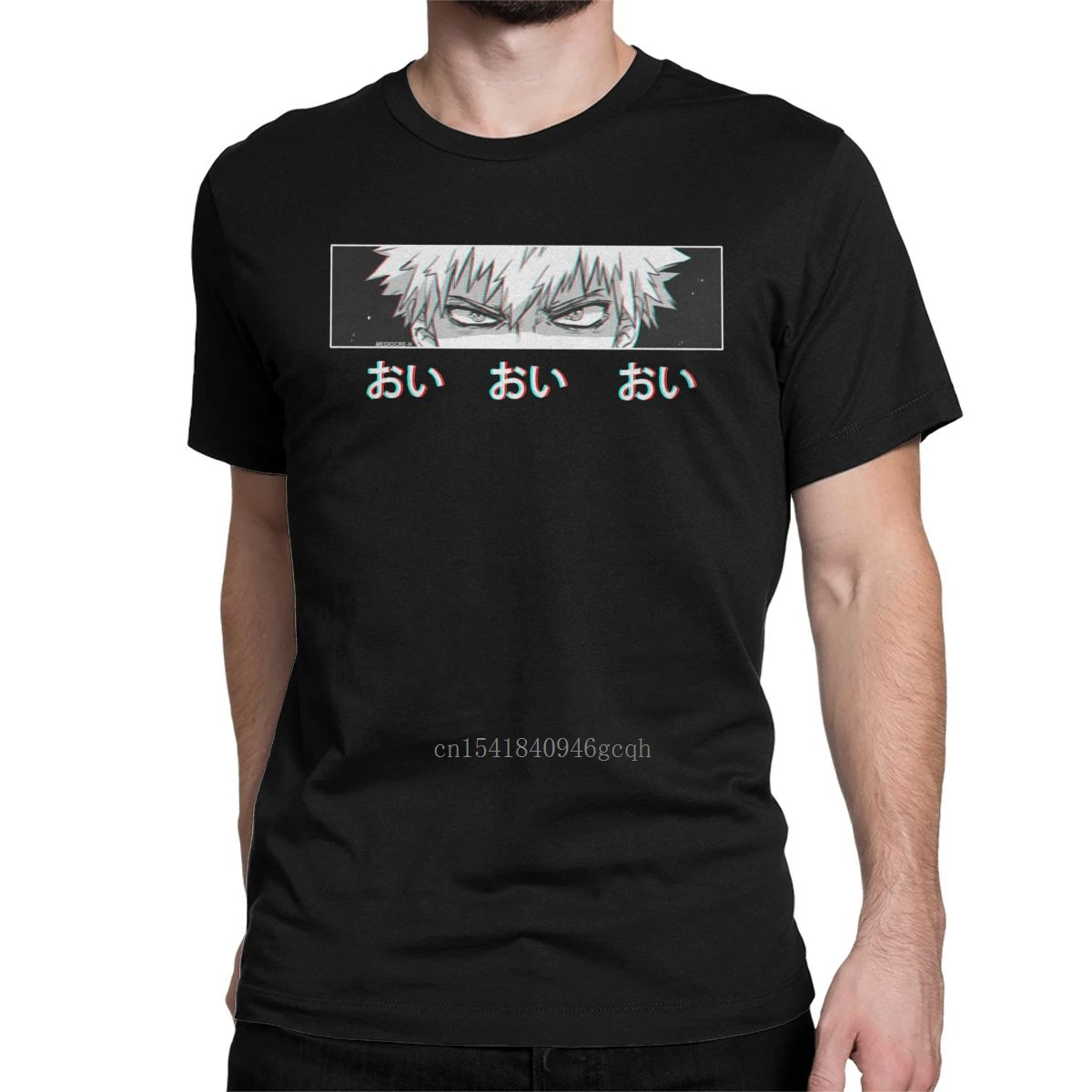 

Vintage Bakugo BLACK Version My Hero Academia T-Shirt for Men 100% Cotton T Shirts Japanese Anime Tees Printed Tops